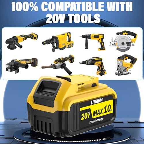 2-Pack 10000mAh Replacement for Dewalt 20V Max Battery, High-Capacity Battery Compatible with Dewalt DCB207/DCB206/DCB204/DCB203/DCB201/DCB200 Series 20V Power Tools & Chargers