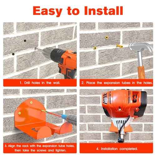 Weedeater Hanger for Garage Wall, Garage Organizer Trimmer Rack, Weed Wacker Holder, Weed Eater Holder Wall Mount for Grass Trimmer, Hedge Trimmer, Garage Trimmer Garden Tools - 2 Pack