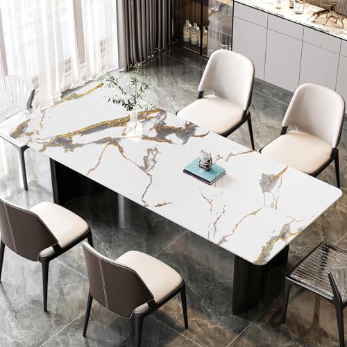 White and Gold Marble Contact Paper Peel and Stick Marble Wallpaper Removable Waterproof Cabinet Contact Paper for Countertops Vinyl Wrap Marble Wall Paper for Bathroom Kitchen 11.8"x118"