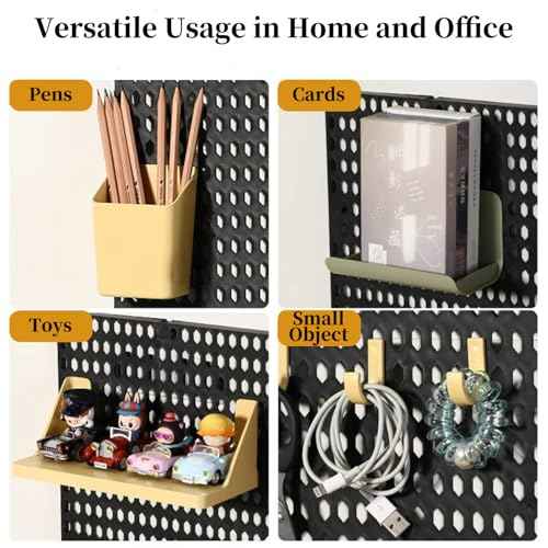 Pegboard Wall Organizer Combination Kit, Wall Organizer with 4 Pegboards and 20 Accessories Hanging, Wall Mounted Peg Board Display Panels for Home and Office - 19.5¡± x 9.5¡± (White and Black)