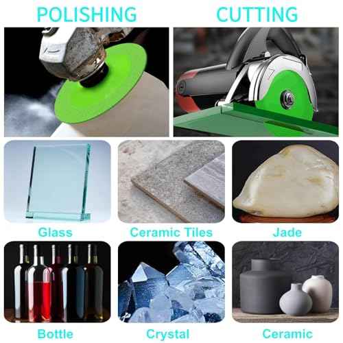 5 pcs Glass Cutting Disc for Angle Grinder, 4" X 7/8¡±Ceramic Tile Cutter Blade, Ultra-Thin Diamond Glass Cutters Tools for Grinding Ceramic,Crystal,Wine Bottle,Tile,Jade.