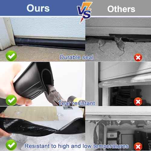 Premium Garage Door Bottom Seal - 16.5ft Weatherproof EPDM Rubber, Easy Install, Blocks Drafts/Rain/Rodents, Noise-Reducing & Energy Saving