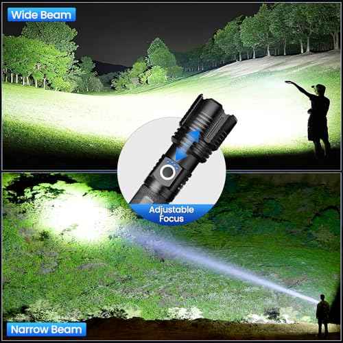 2 Pack Flashlight Rechargeable 99,000 High Lumen, Super Bright Rechargeable Flashlights for Home, 15H Long Life LED Flash Light with 5 Light Modes, IPX7 Waterproof for Outdoor, Camping