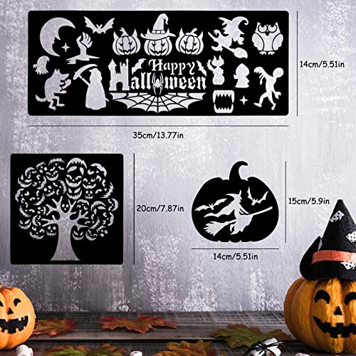 Halloween Stencils Kit (28 pcs) - lyfLux Reusable Pumpkin Carving Templates, Durable PET Material for Halloween Decorations, DIY Crafts, Wall Murals & Party Decor