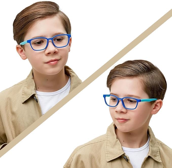 Okany Blue Light Glasses for Kids 3 Pack Anti Glare & Eye Strain Glasses Computer TV Phone Tablets UV Protection Glasses for Kids Boys Girls Age 3-10