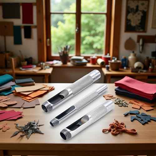 3 Pcs Grommets Hole Punch, Steel Hollow Leather Punch Set, 3-Piece Set (1/4, 3/8, 1/2 inch) is an Original Accessory for The Grommet Tool Kit, Grommet Kits