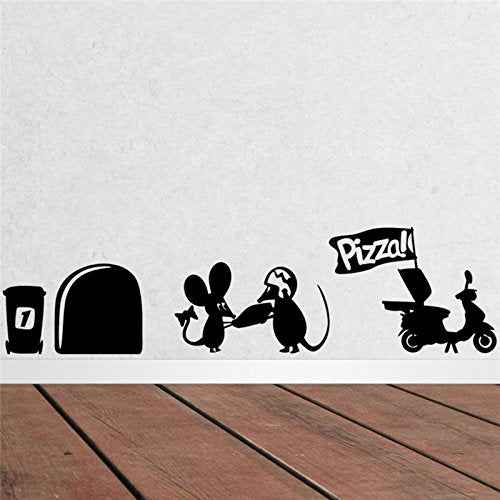 9pcs Mixed Pack Cute Mouse Hole Wall Stickers Playing Nursery Room Wall Corner Decoration DIY Home Decal Animal 3D Mural Art