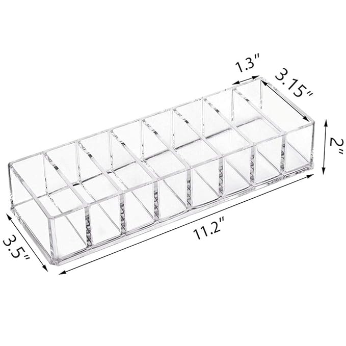 Weiai Clear Acrylic Compact Organizer, Blushes Highlighters Eyeshadow Powder Makeup Organizer Holder for Vanity, 8 Slots