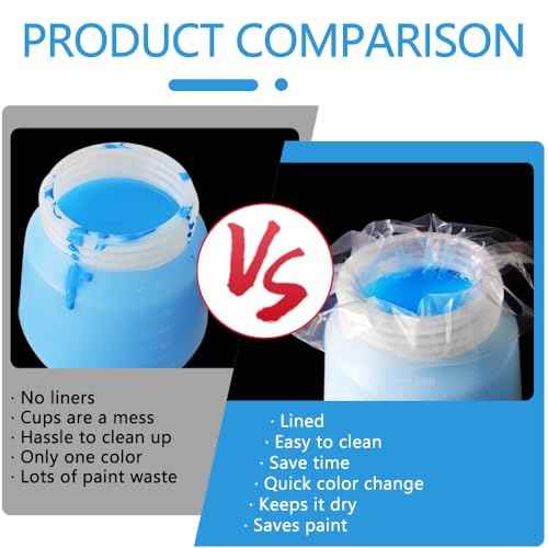 50 Pcs Paint Sprayer Cup Liners, 7.8'' X 11.8'' Transparent Paint Sprayer Bags for Wagner Paint Sprayers, Easy to Clean, Easy to Change Colors