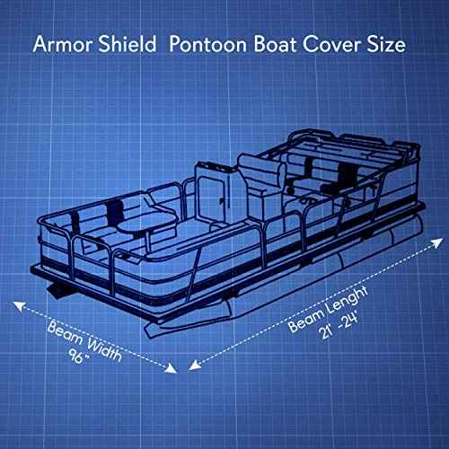 Pyle Boat Cover for Deck & Pontoon Boats 21?24 ft ? Heavy Duty 300D PU Coated Marine Grade Polyester, Waterproof, UV & Weather Resistant, Fits Beam up to 94", with Storage Bag ? Gray