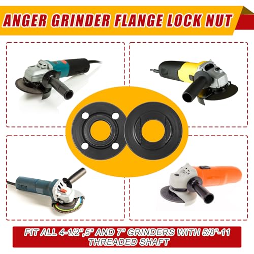 Hicarer 25 Pcs Angle Grinder Nut Angle Grinder Wrench Kit 5/8"-11 Flange Metal Lock Nut Wrench Compatible with Dewalt/Makita/Bosch/Hitachi/Metabo (Red)