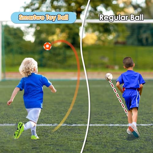 Curve Soccer Ball for Kids Size 4, Swerve Soft Soccer Ball for Boys and Girls, Indoor and Outdoor Activities Games, Safe Kick Play in Inside House, Backyard and Lawn, Comes with Pump