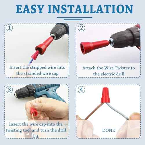 Wire Twisting Tool, Wire Spin Twister Nut, Spin Twist Wire Connector Socket, Wire Twisting Spinner, Wire Spin Driver Nut, Wire Twister Tool for Drill and Wire Connector Driver with 1/4" Chuck