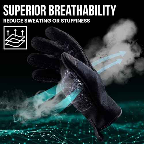 TAILI Level 3 Needle, Level 5 Puncture Resistant Men Work Gloves, Grip Enhanced A7 Cut Resistant Safety Gloves, Touchscreen and Breathable, Black, Large (L), 1 Pair