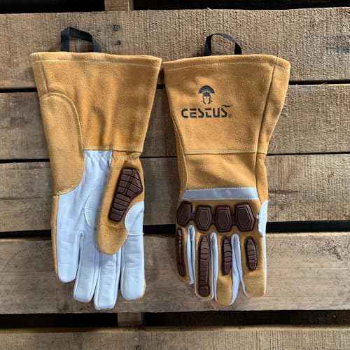 Cestus 7037, Impact Welding Gloves, ANSI A5 Cut-Resistant, Grain Goatskin Palm, Drag Patch, TIG/Multi-Purpose