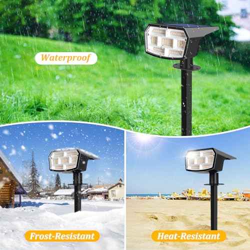 Sucolite 8-Pack Solar Spot Lights Outdoor Waterproof IP65, 3 Lighting Modes 2-in-1 Solar Landscape Spotlights for Yard, 59 LED Solar Powered Wall Lights for Garden Pathway Driveway Walkway, Warm White