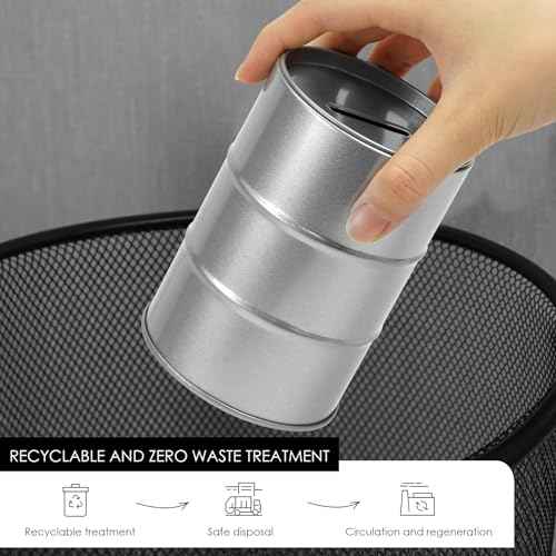 Linkidea Safety Razor Blade Disposal Container Box, Metal Razor Disposal Case Safe Bank for Storing Used Wasted Blades (Silver)