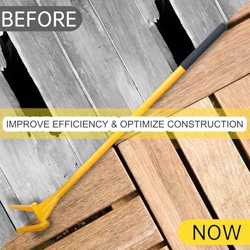 Upgrade ZOOKASEA Pallet Buster 45" with Handle, Heavy Duty Deck Board Removal Tool,Non-Slip Pry Bar Breaker for Flooring, Framing, Roofing and Construction