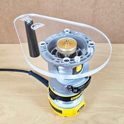 WOOD GRAIN JUNKIE¢ç TrimFit Pro¢ç 6"x9" Router Base Plate Compatible with DeWalt DWP611, DCW600B ? Single Grip, 3/8¡± Clear Acrylic, Pre Drilled Router Accessory for Woodworking, Made In USA