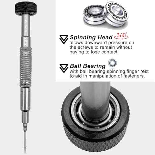 Precision Pentalobe Screwdriver P2 Compatible with iPhone, Star-Shape 0.8mm Screwdriver, Magnetic, Rotation Cap, S2 Steel Tip, Aluminum Alloy