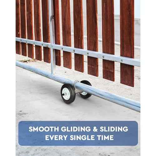CO-Z 6" Heavy Duty Sliding Gate Wheel for Metal Tube, 600 lb Capacity Chain Link Fence, Undermount Rolling Carrier, Double Wheels, 2Pcs