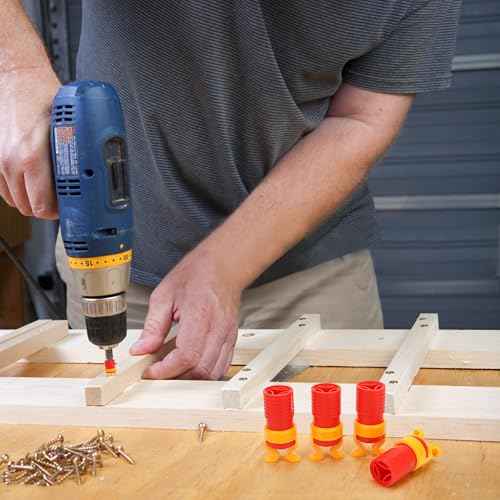 4 Pcs ABS Screw Gripper Holder Clamp Fixing Set for Drill, Fits Screwdrivers Bit Diameter of 6-8mm Holding Tool for Woodworking (Red)