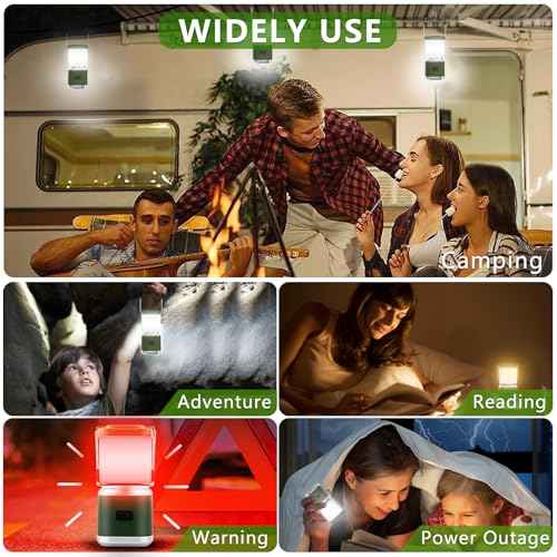LED Camping Lantern Rechargeable, 2000LM Small Camping Lights Lantern with Redlight&20Hours Runtime&Stepless Dimming, Hurricane Emergency Lights for Power Outages, Waterproof, Camping Essentials,4pcs