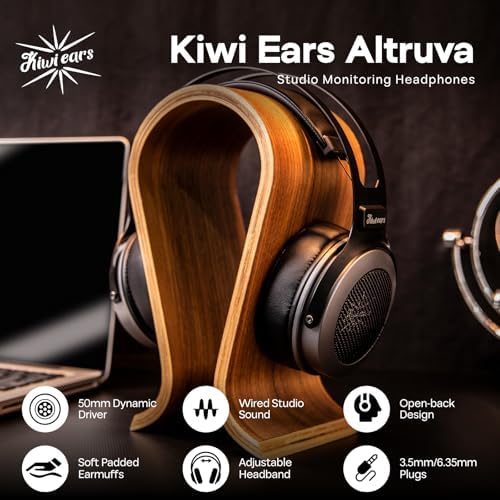 Linsoul Kiwi Ears Altruva Over Ear Headphone, Hi-Fi 50mm Dynamic Driver Monitoring (BlackGrey) Tripowin Nova Monitor Headphone Cable, Over-Ear Wired(4.4mm, Black)