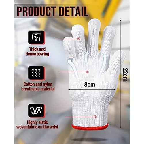SATINIOR 36 Pairs Hand Work Gloves White Cotton Liners Safety Work BBQ Gloves Liners Men Women Cotton Hand Protection