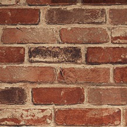 Okydoky Rustic Red Brick Peel and Stick Wallpaper, Self-Adhesive, Vinyl Waterproof, Vintage, No.57104-3