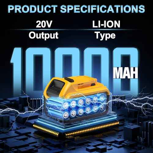 2PCS 10000mAh Replacement for DeWalt 20V Max Battery ? Compatible with DCB200, DCB201, DCB204, DCB205, DCB206, DCB207 ? High-Capacity Lithium-Ion Battery for DeWalt 20V Cordless Power Tools & Chargers