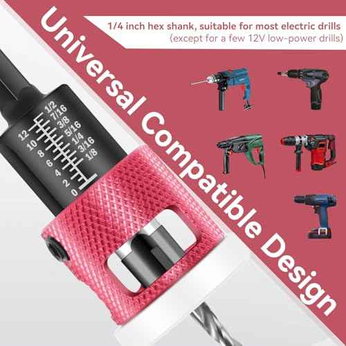 Countersink Drill Bit Set - 5 Pcs Countersink Drill Bit with Low Friction Depth Stop, HSS M2 Tapered Bits, Carbide Drill Bits 1/4¡± Hex Shank for Woodworking Tools