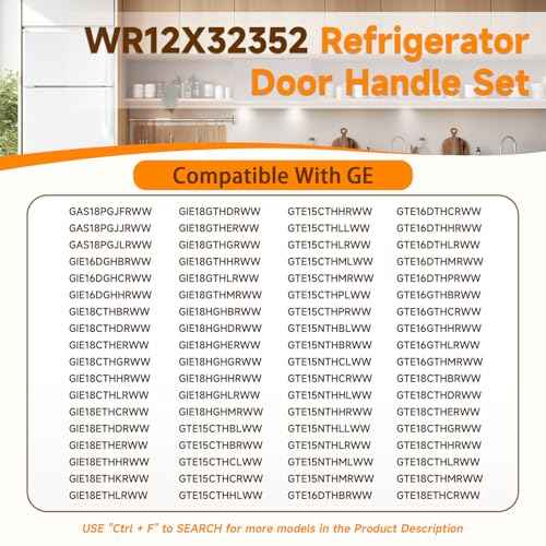 WR12X32352 Refrigerator Door Handle Set, Compatible with GE Handle Set (White), Refrigerator Door Handles Replacement Replace AP6985344 WR12X27039 WR12X21157 Refrigerator Handle