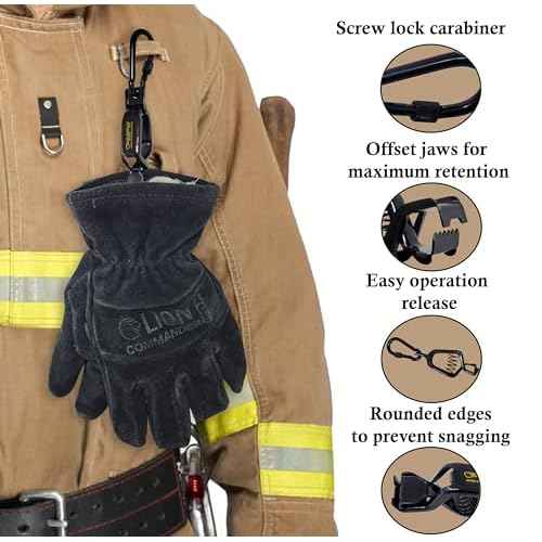 Multipurpose Webbing Industrial Glove Clamp Last glove strap, clip, holder you will ever need., Standard, Black
