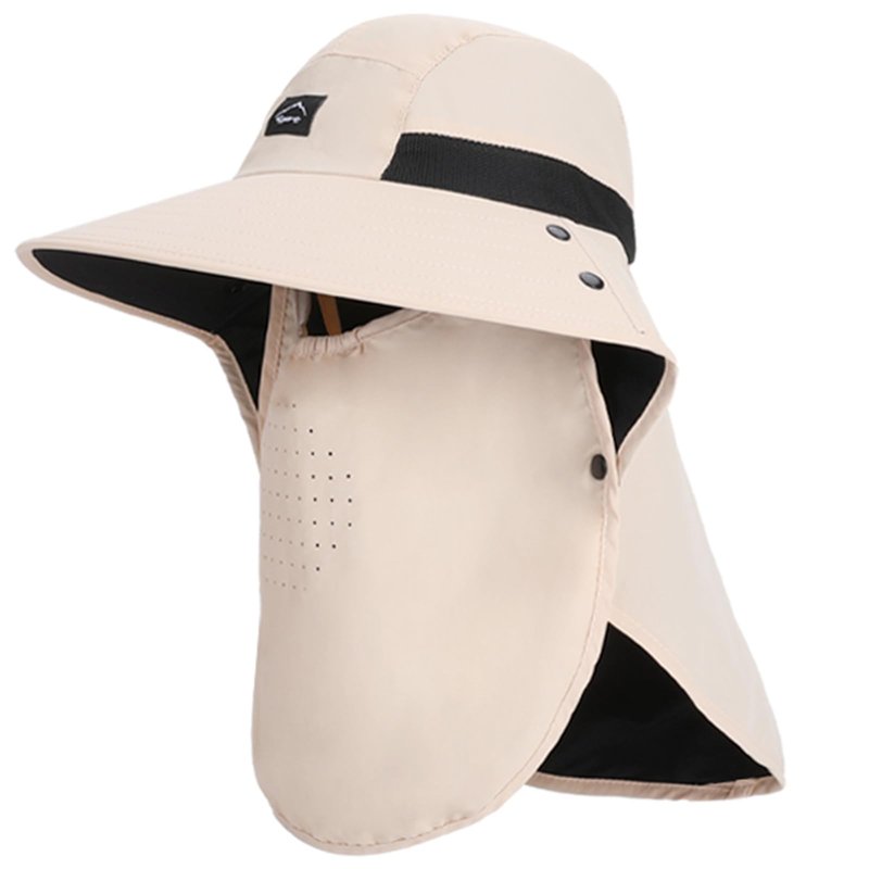 Rosoz Outdoor Sun Hat for Men Women, UPF50+ Protection Safari Cap Wide Brim Mesh Fishing Hat with Neck Flap Beach Garden