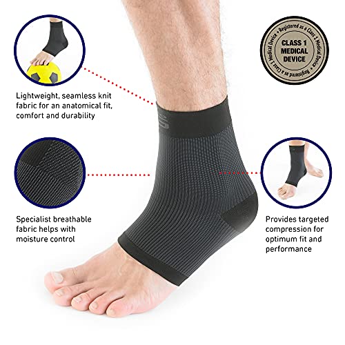 Neo-G Airflow Ankle Compression Sleeve - Sports, Daily Wear - Compression Ankle Brace, Tendonitis Support, Compression Ankle Support for Weak Ankles and Joint Pain - Airflow - L - Black