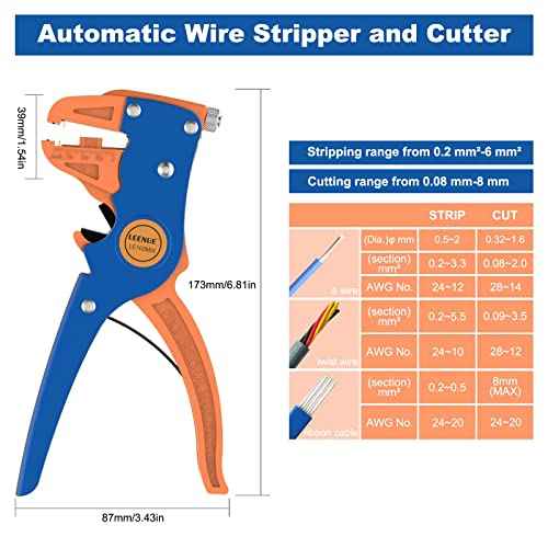 Automatic Wire Stripper and Cutter, 2 in 1 Wire Stripper Tool, Adjustable Electrical Cable Wire Stripping Tool for Electronic, Automotive Repair
