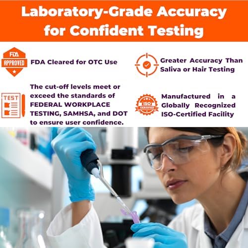 [100 Pack] EZCHECK® 6-Panel Drug Test - at-Home Rapid Urine Screening Kit for 6 Most Used Drugs: (THC-Marijuana, BZO-Benzos, MET-Meth, OPI/MOP-Opiates, AMP-Amphetamine, COC) - FSA/HSA Eligible