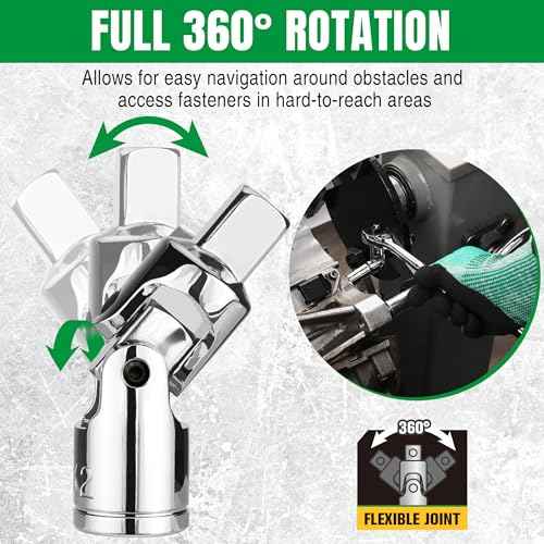 SK 20 Piece Socket Extension Set, 1/4", 3/8" and 1/2" Drive Extension Bar, Swivel Universal Joints and Adapters, SuperKrome Finish, Premium CR-V Construction