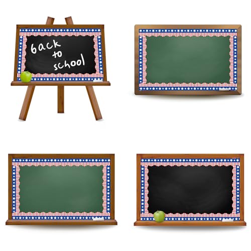 32.8Ft Patriotic Bulletin Board Border Red Blue American Flag 4th of July Star Stripe Die Cut Trim Border Roll for Independence Memorial Day Classroom Back to School Chalkboard Wall Decor