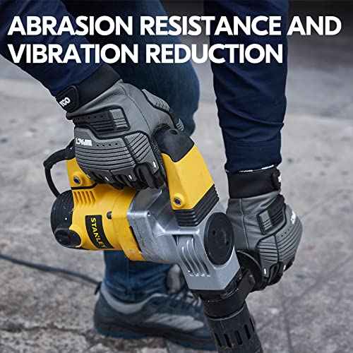 Vgo...¡¦1Pair Leather Heavy Duty Work Gloves,Mechanics Gloves,Water Resistant,Impact Resistant,Anti-Vibration(CA7722WR)