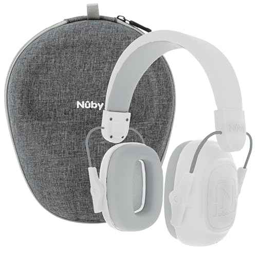 Nuby Soft Sounds Noise-Canceling Earmuffs with Travel Case - Hearing Protection for Kids and Teens - Adjustable Headband - Super Soft Padding - White