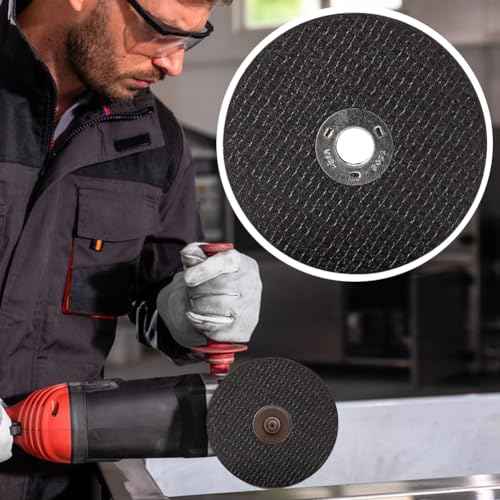 6pcs/Set Cut Off Wheel with 1/4 Stem Mounting Mandrel for Die Grinder, Metal Cutting Wheels Cutter Discs for Metal & Steel Rotary Tool Drill Attachment Bolt Cutter Discs(Color:Black)