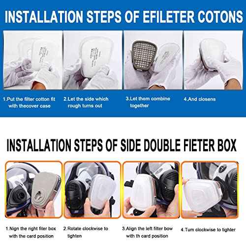 Generies FNWD 17 in 1 Full Face Respirator,Reusable Protective Face Cover with Adjustable Strap Widely Used in Organic Gas,Anti-Dust,Paint Sprayer,Chemical,Woodworking (Eye Protection)