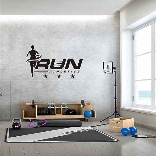 Track and Field Running Wall Decals ? Inspirational Sports Quotes for Kids' Room ? Motivational Wall Art for Boys and Girls ? Size: 17"x30" inch (Black-JWH363-Run)