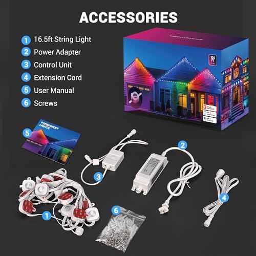 Permanent Outdoor Lights,100ft with 72LED Eaves Light, IP65 Waterproof RGB Light with AppControl, DIY SceneModes, Eave Lights for House Roof, Garden Dcor, Christmas Outdoor Decoration