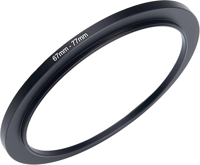 67mm to 77mm Metal Step-Up Ring Adapter - All Brands - UV, ND, CPL Filter Compatible