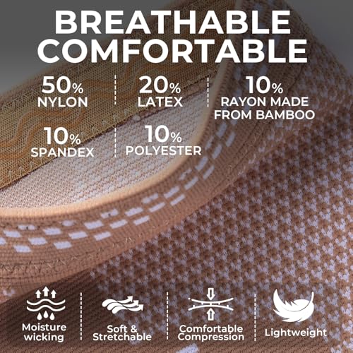 NeoTech Care Knee Support Brace - Breathable - Men, Women, Right or Left (Beige Color, Size M, 1 Pair)