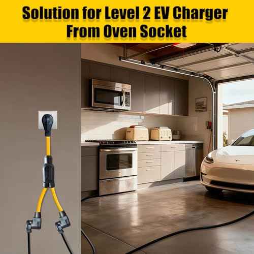NEMA 50 AMP 10-50P to 2 Outlet 10-50R Y Splitter Adapter Cord, 3 Prong 6 AWG 250V Oven Splitter Power Extension Cord Non-grounding, for Electric Range Oven Stove EV Charger Power Cord, 3 Feet