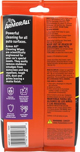 Armor All Car Interior Cleaner Wipes, Interior Cleaning Wipes for Cars, Trucks, Motorcycles, 60 Each (Pack of 3)